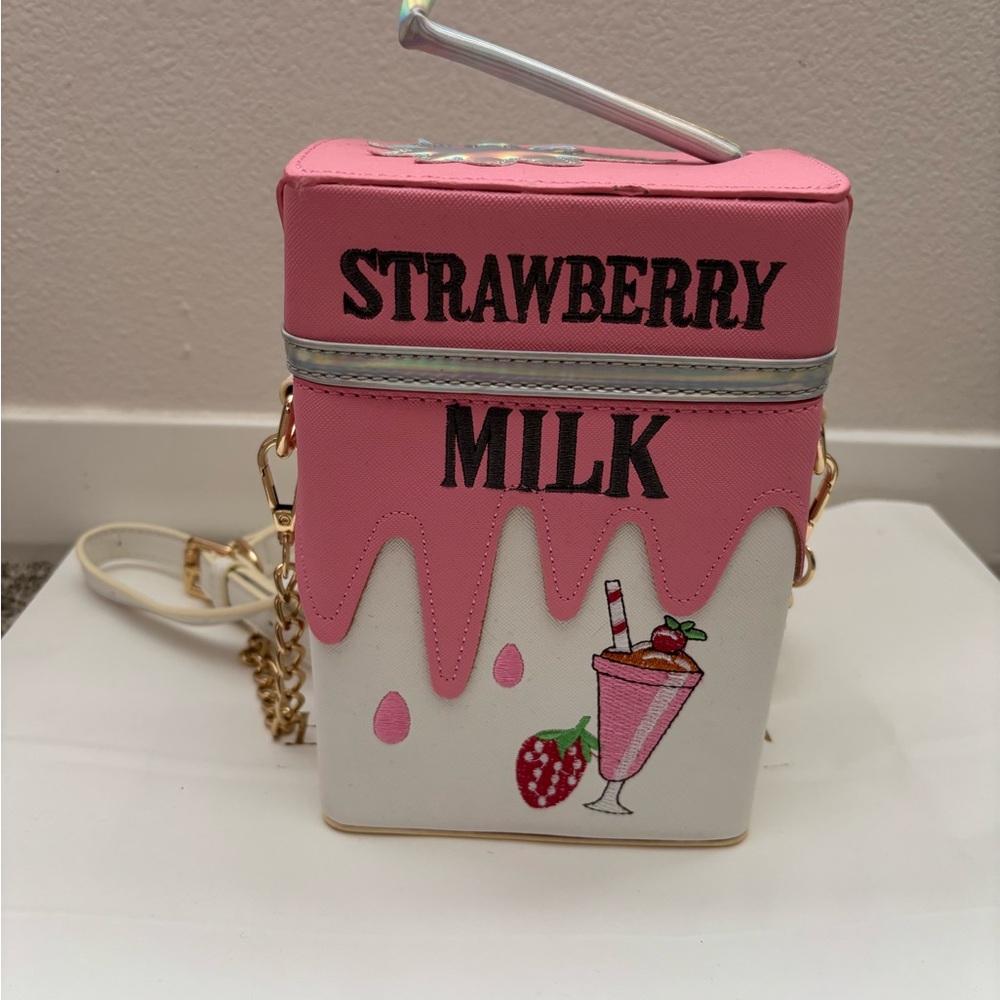 *NEW* Strawberry Milk Carton Crossbody Bag